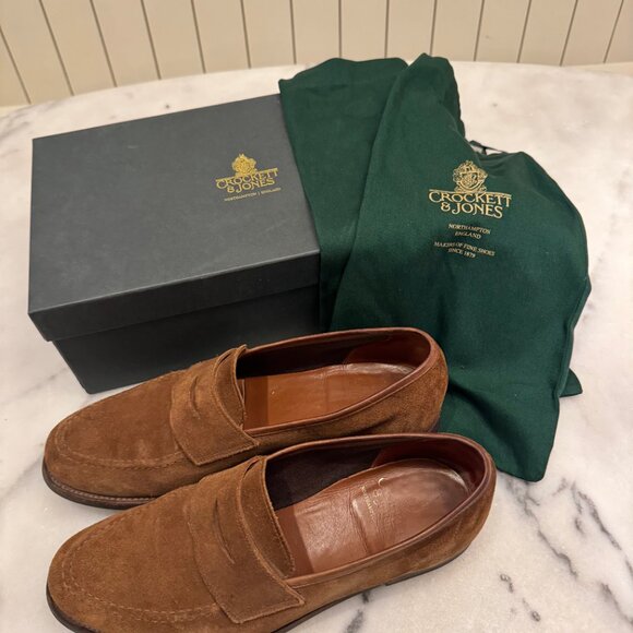 CROCKETT & JONES HARVARD LOAFER SNUFF SUEDE 8.5 UK 9.5 US - Picture 13 of 13